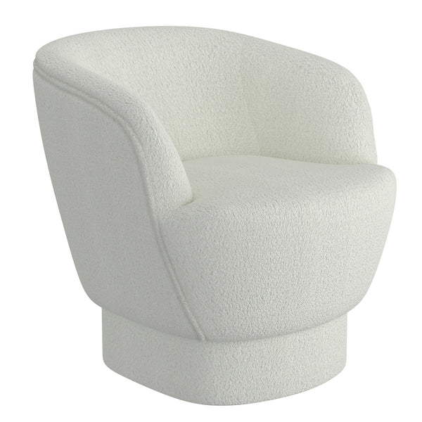 1. "White cuddle accent chair with plush cushions"