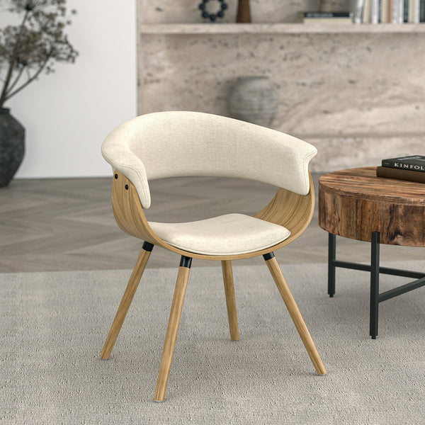 2. "Beige Fabric and Natural Holt Accent/Dining Chair - Versatile and elegant design"