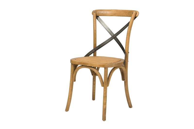 1. "Cross Back Chair with Rattan Seat - Natural Rustic, perfect for farmhouse decor"