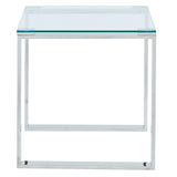 3. "Zevon Accent Table - Sleek design with a silver finish"