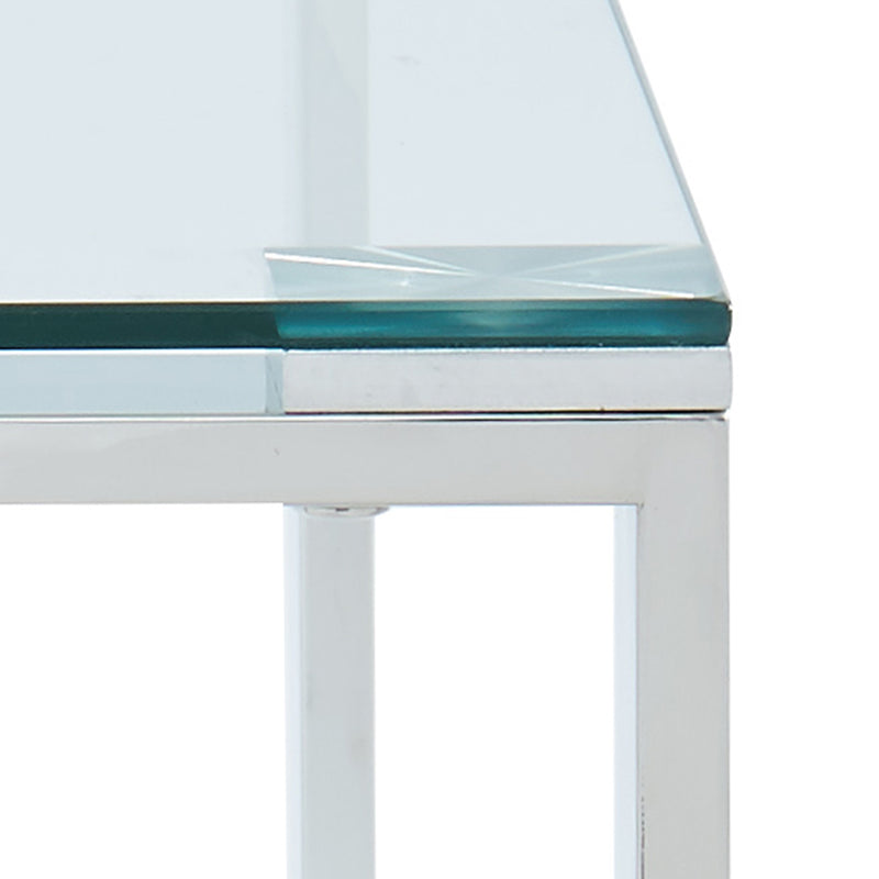 7. "Zevon Accent Table - Silver finish adds a modern touch to any decor"