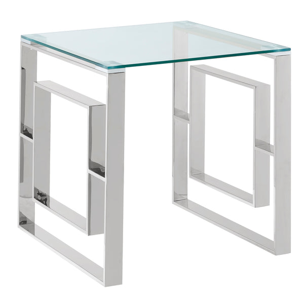 1. "Eros Accent Table in Silver - Sleek and modern design"