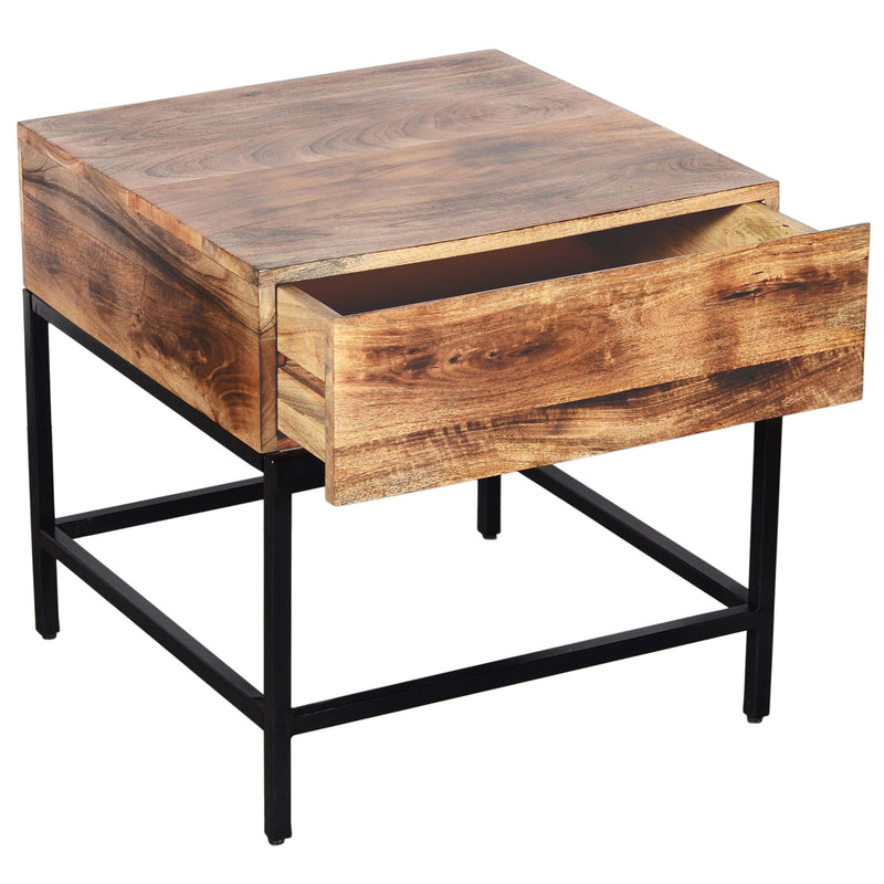 3. "Natural Burnt and Black Ojas Accent Table - Enhance Your Home Decor"