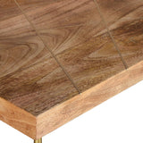 7. "Stylish Madox Accent Table in Natural and Aged Gold - Functional and visually appealing"