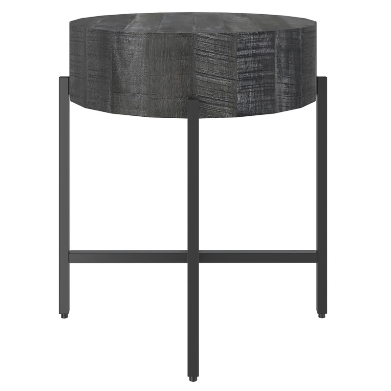 3. "Versatile Blox Round Accent Table in Grey and Black - Ideal for small apartments"