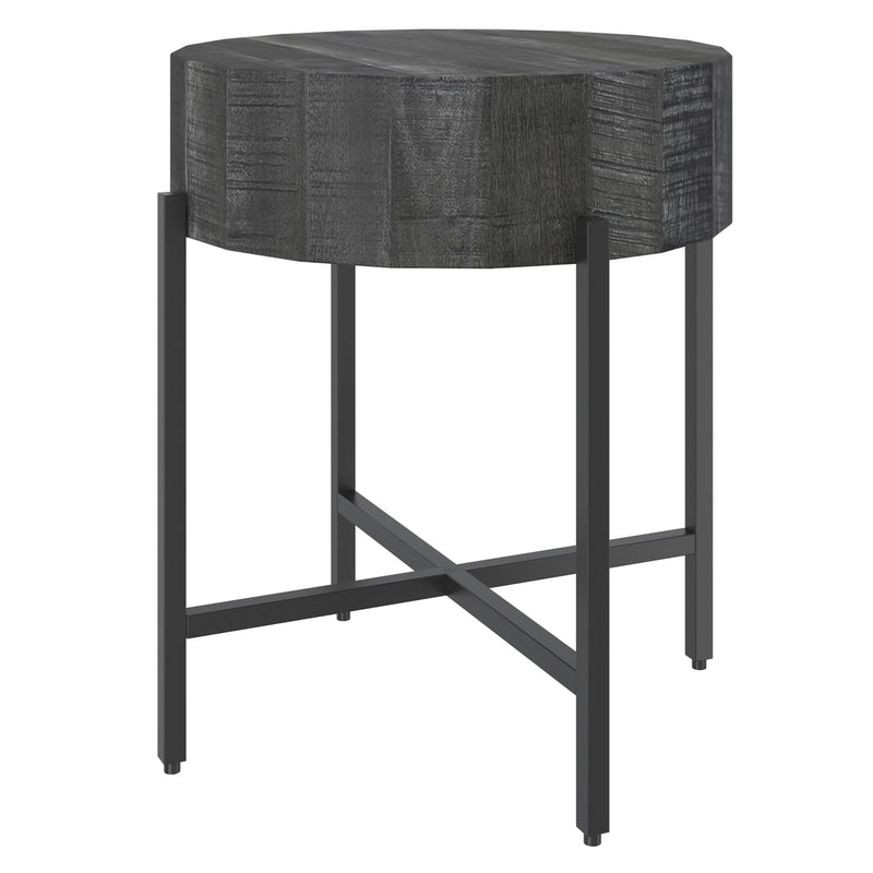 1. "Blox Round Accent Table in Grey and Black - Stylish and versatile furniture piece"