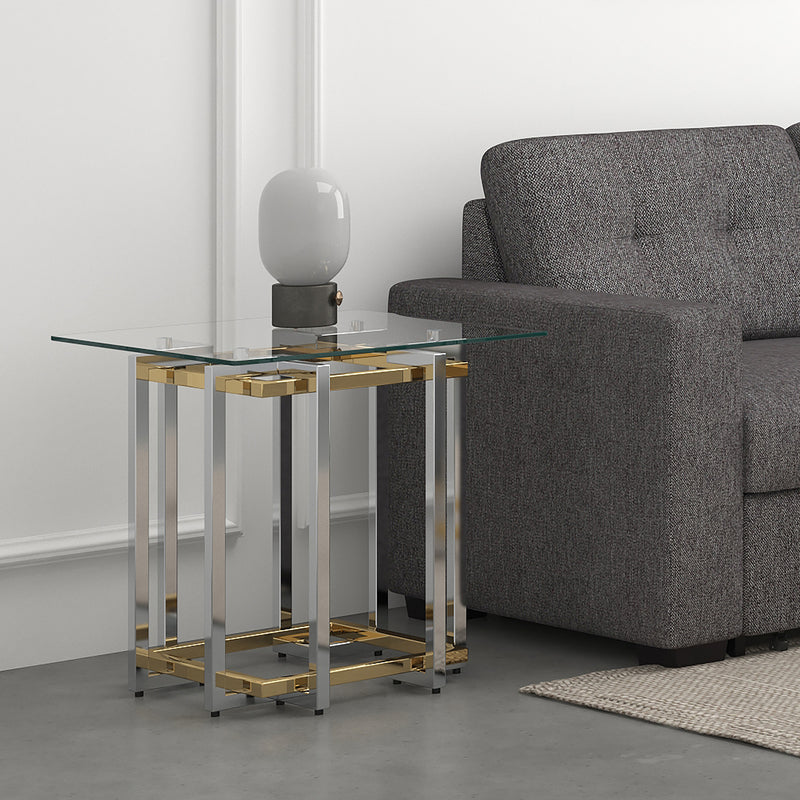 2. "Silver and Gold Florina Accent Table - Stylish home decor accessory"