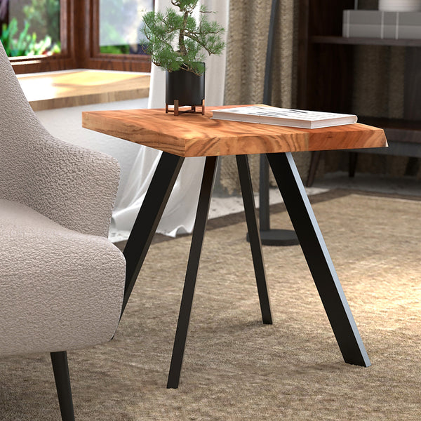 2. "Natural and Black Virag Accent Table - Perfect addition to any modern home"