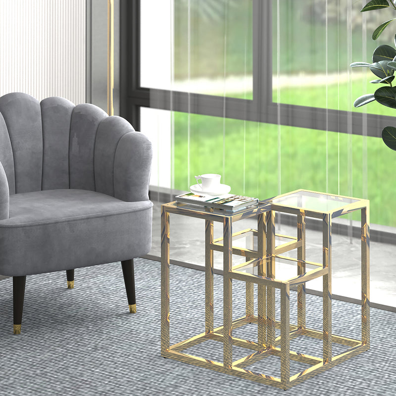 2. "Gold Casini Accent Table - Stylish and Functional Home Decor"