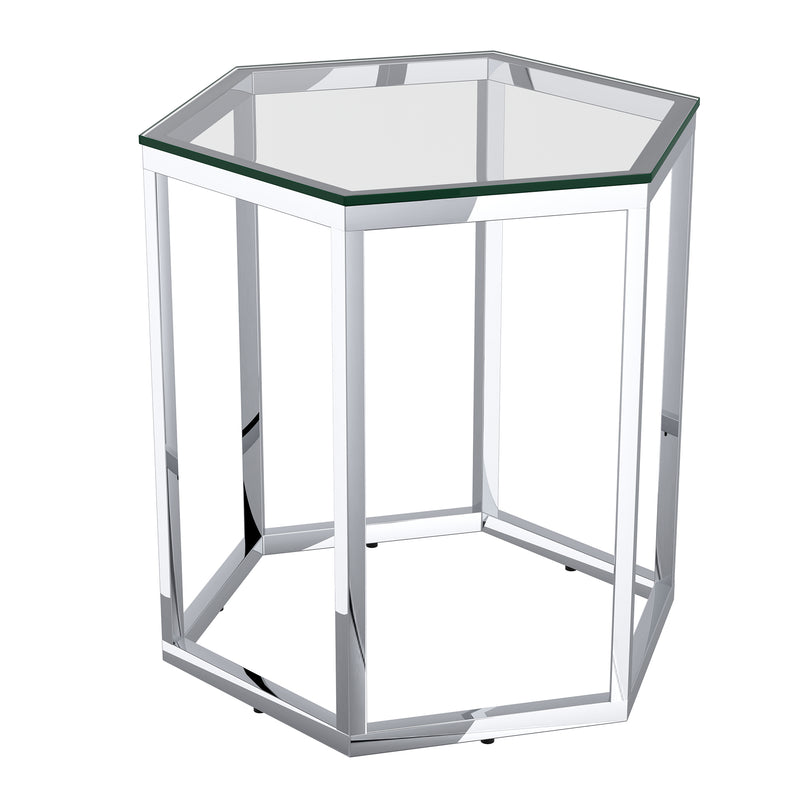 4. "Silver accent tables - Enhance your home decor with this set"