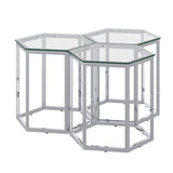 6. "Silver accent table set - Ideal for small spaces and apartments"
