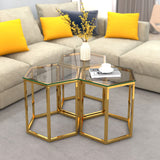 2. "Gold Fleur 3pc Accent Table Set - Stylish and functional addition to any room"