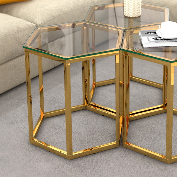 2. "Elegant Fleur Accent Table in Gold for stylish home decor"