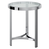 1. "Strata Accent Table in Chrome - Sleek and modern design for contemporary living spaces"