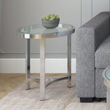 2. "Chrome Strata Accent Table - Enhance your home decor with this stylish furniture piece"