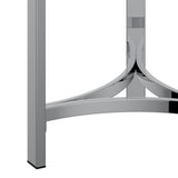 6. "Modern Chrome Accent Table - Elevate your interior design with this eye-catching piece"