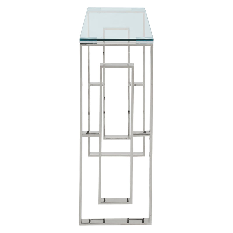 3. "Silver Console/Desk - Ideal for small spaces with its compact size"