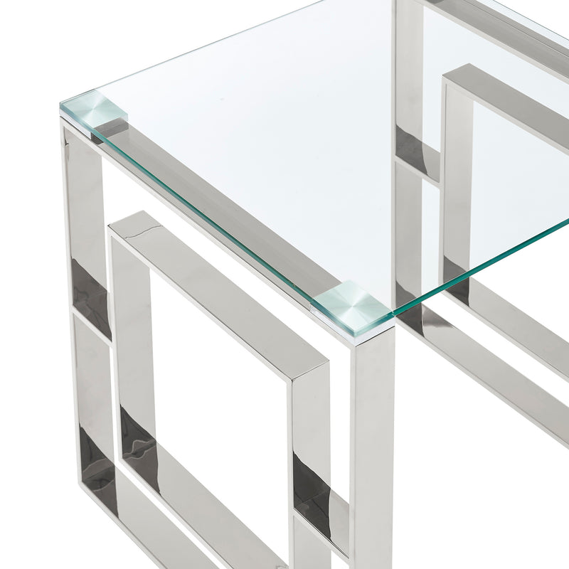 5. "Silver Eros Console/Desk - Enhance your workspace with a touch of elegance"