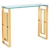 1. "Eros Console/Desk in Gold - Elegant and Versatile Furniture Piece"