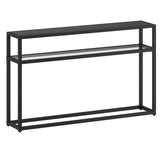 1. "Quinn Console Table in Black - Sleek and stylish furniture for your living room"