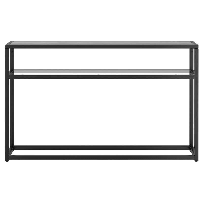 5. "Black Console Table with Storage - Keep your space organized and clutter-free"