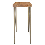 4. "Sturdy Madox Console Table in Natural and Aged Gold for long-lasting use"