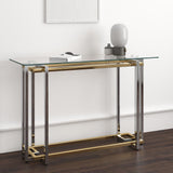 2. "Silver and Gold Florina Console Table - Stylish and Functional Home Decor"