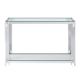 3. "Medium-sized Estrel Console Table in Silver - Perfect for small spaces"