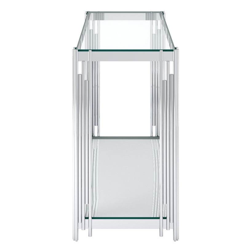 4. "Silver Console Table with Storage - Organize your belongings in style"