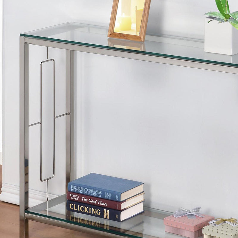 3. "Stylish Athena Console Table in Chrome - Enhance your living space"