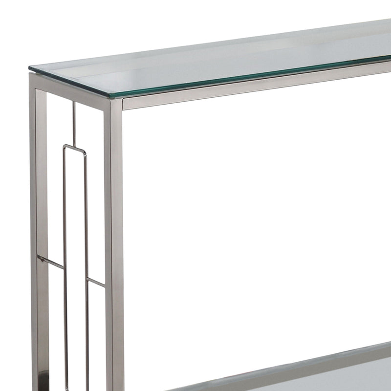 4. "Chrome Console Table - Athena Collection for a touch of elegance"