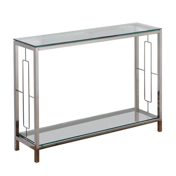 1. "Athena Console Table in Chrome - Sleek and modern design"