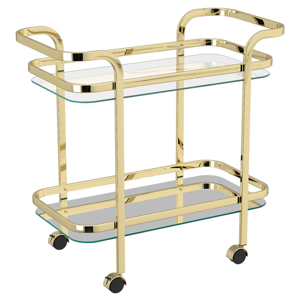 1. "Zedd 2-tier Bar Cart in Polished Gold - Elegant and Functional"