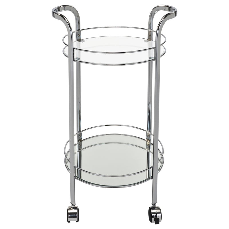 4. "Chrome bar cart with ample storage space - Neema 2-tier design"