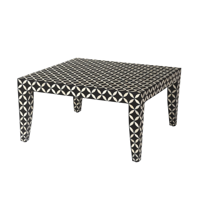 1. "Morocco Coffee Table with intricate geometric patterns and hand-carved details"