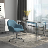 2. "Modern Eros Desk in Silver for home office or study"