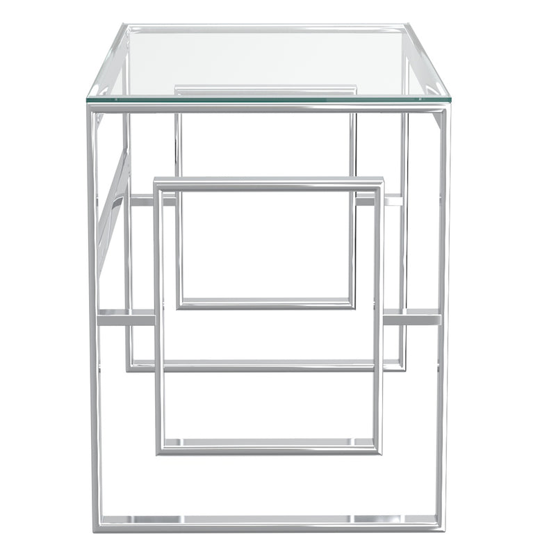 3. "Sleek and stylish Eros Desk in Silver with ample workspace"
