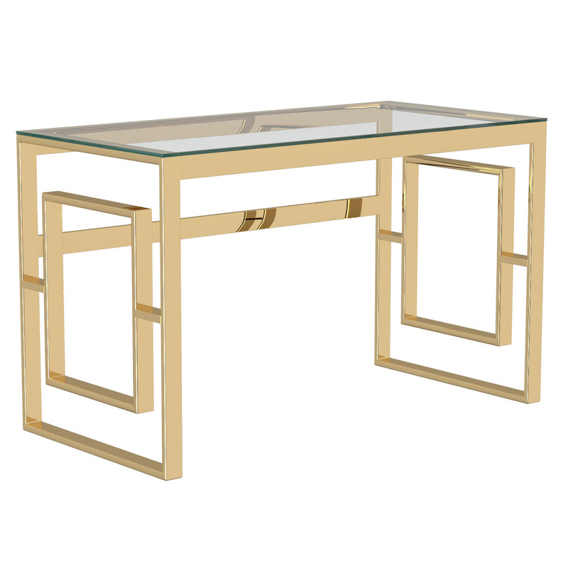 1. "Eros Desk in Gold - Sleek and stylish workspace solution"
