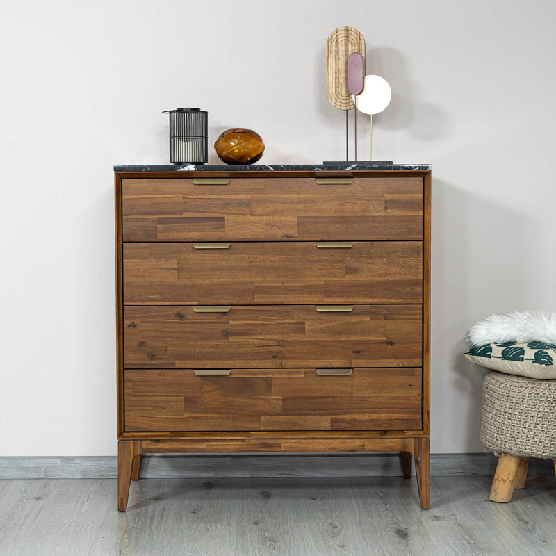2. "Modern Allure 4 Drawer Chest with ample storage space"