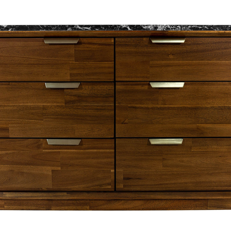 8. "Functional Allure 6 Drawer Dresser for easy organization"