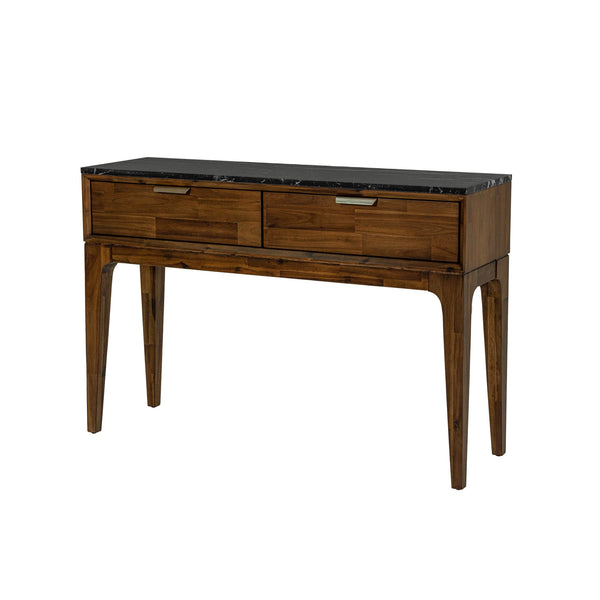 1. "Allure Console Table in sleek black finish"