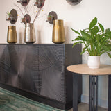 7. "Stylish Spiral Sideboard with unique spiral pattern"