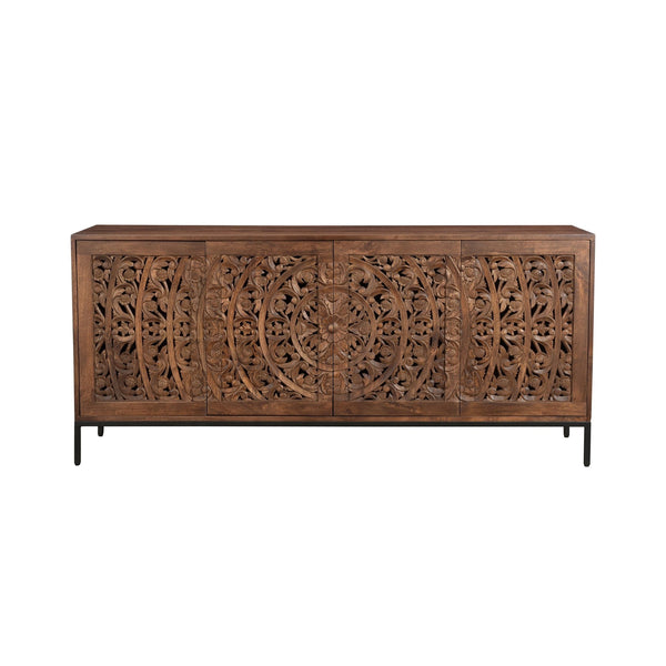 1. "Elegant hand-carved sideboard with ample storage space"