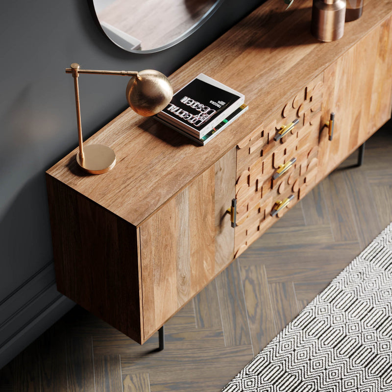 9. "Contemporary Arithmetic Sideboard - Add a touch of sophistication to your space"