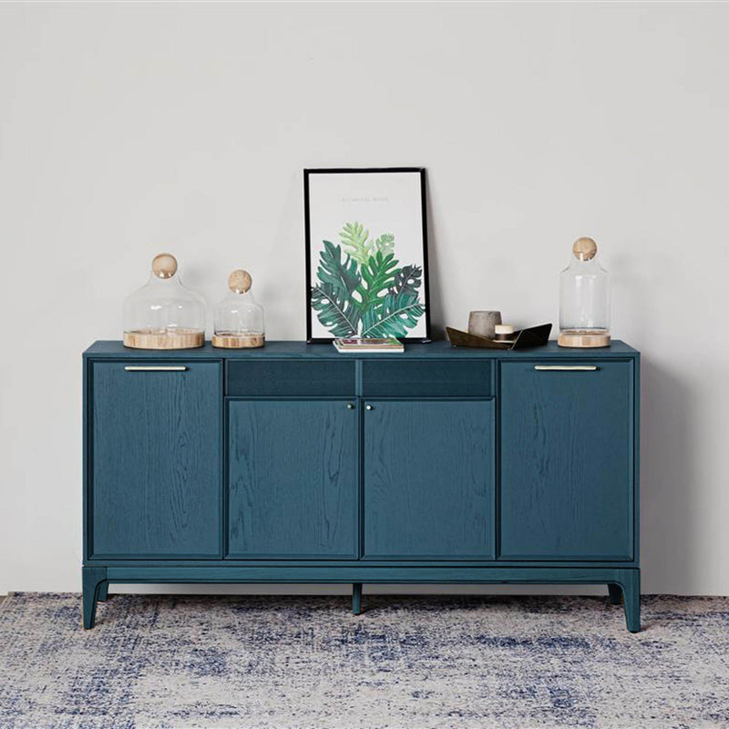 2. "Mist-colored Arizona Sideboard featuring adjustable shelves and spacious drawers"
