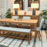 4. "Oatmeal-colored Arizona Dining Chair with ergonomic backrest and sturdy wooden legs"