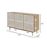 3. Natural Cane Sideboard with a modern touch