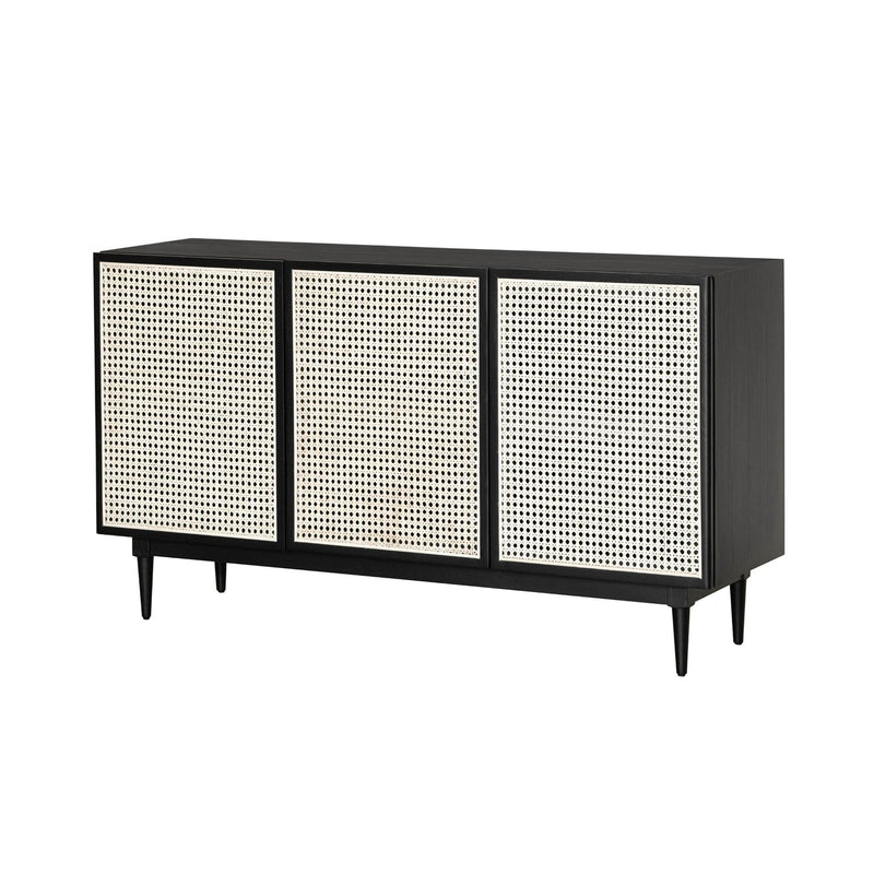 1. "Elegant cane sideboard with ample storage - perfect for dining rooms"