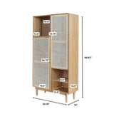 3. "Eco-friendly cane bookcase for home decor"