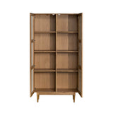 5. Natural cane bookcase with ample storage space
